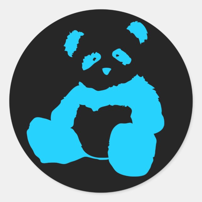 Panda plush. runder aufkleber (Vorderseite)