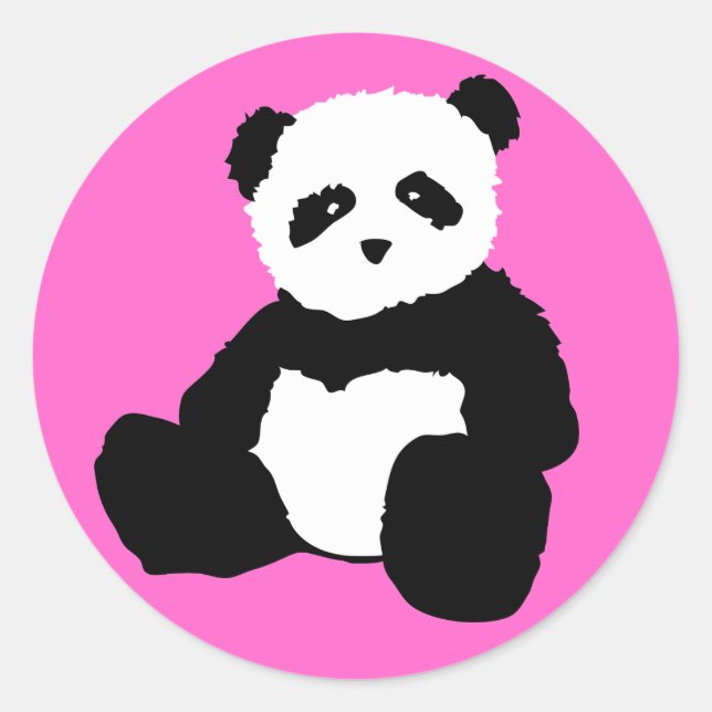 Panda plush. runder aufkleber (Vorderseite)