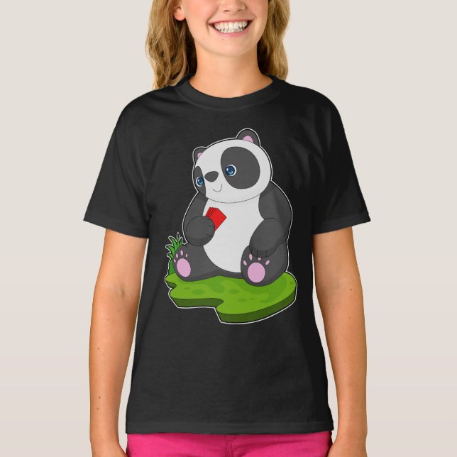 Panda Poker Poker Karten T-Shirt (Vorderseite)