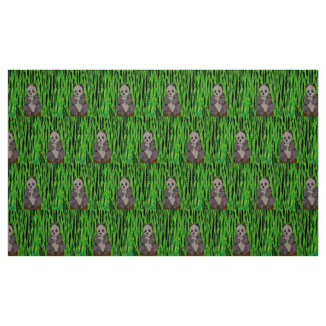 Panda - Polyester-Poplin-Stoff Stoff (Fat Quarter (45,7 x 55,9 cm))
