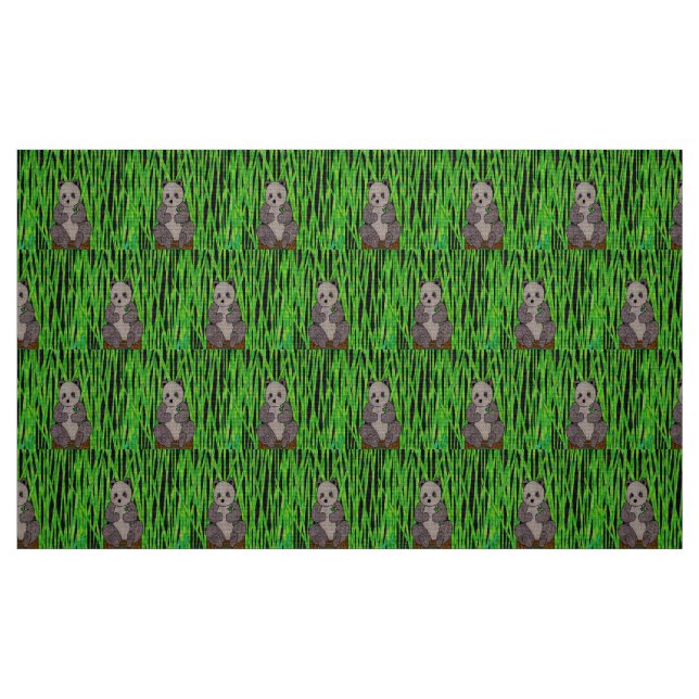 Panda - Polyestergewebe Stoff (Fat Quarter (45,7 x 55,9 cm))