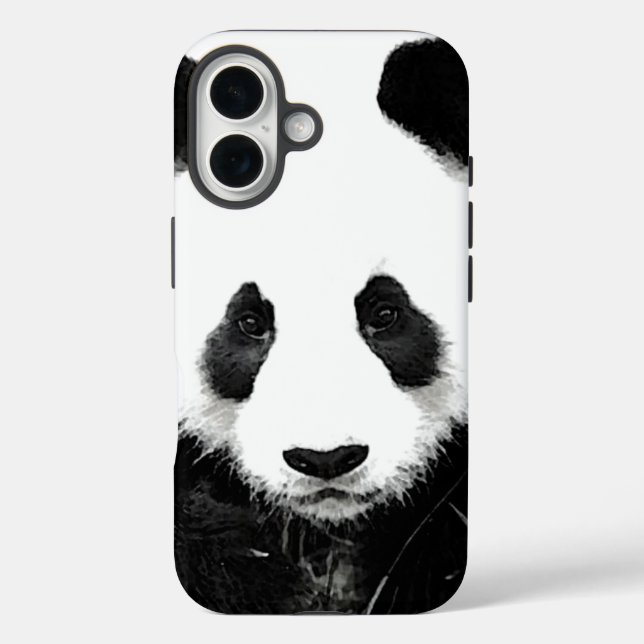 Panda Pop Art Black & White Case-Mate iPhone Hülle (Rückseite)