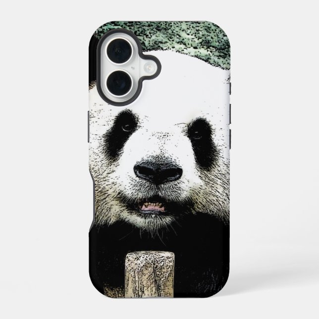 Panda Pop-Art iPhone 16 Hülle (Rückseite)