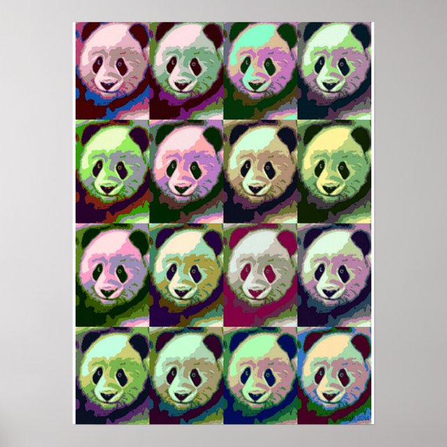 Panda Pop Art Poster (Vorne)