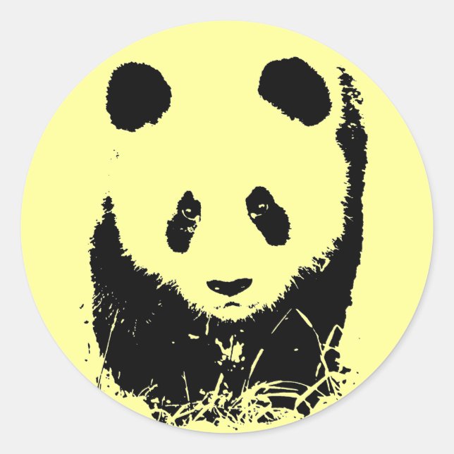 Panda Pop Art Runder Aufkleber (Vorderseite)