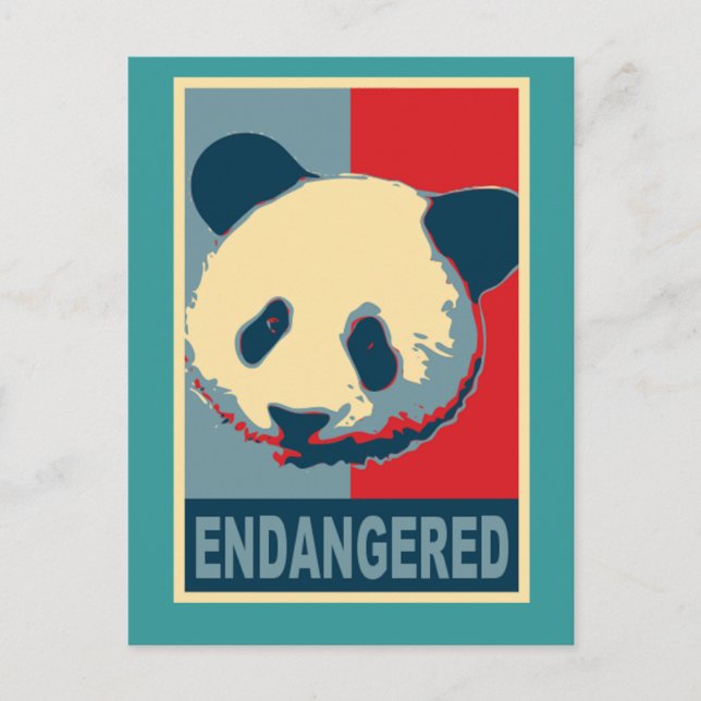 Panda-Pop-Kunstdesign gefährdet Postkarte (Vorderseite)