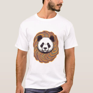Panda-Portrait Im Psychedelischen Farbwirbel T-Shirt