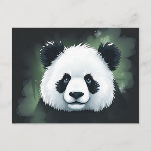 Panda Portrait in einer Serene-Foggy-Atmosphäre Postkarte
