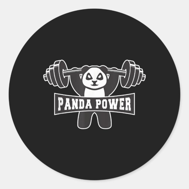 Panda Power Workout Panda Gym Runder Aufkleber (Vorderseite)