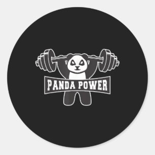 Panda Power Workout Panda Gym Runder Aufkleber