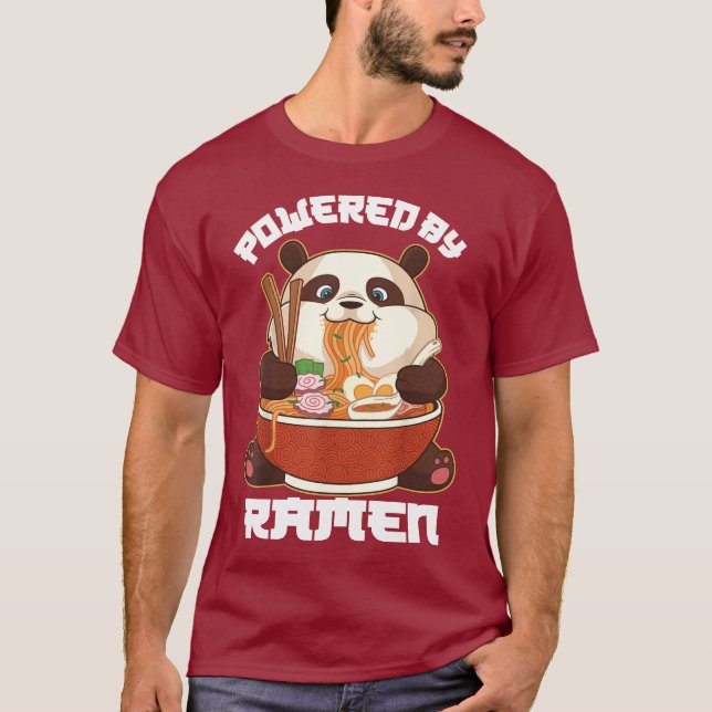 PANDA POWERBY RAMEN | Fett Panda Eating Ramen T-Shirt (Vorderseite)