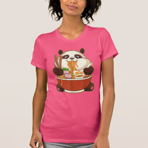 PANDA POWERBY RAMEN   Fett Panda Eating Ramen T-Shirt