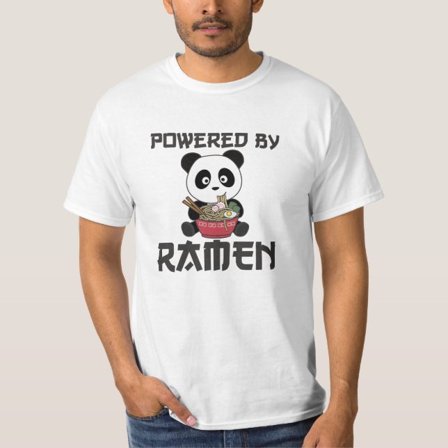 Panda Powered by Ramen Sweet Kawaii Noodles Bears T-Shirt (Vorderseite)