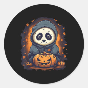 Panda Pumpkin Panda Halloween Runder Aufkleber