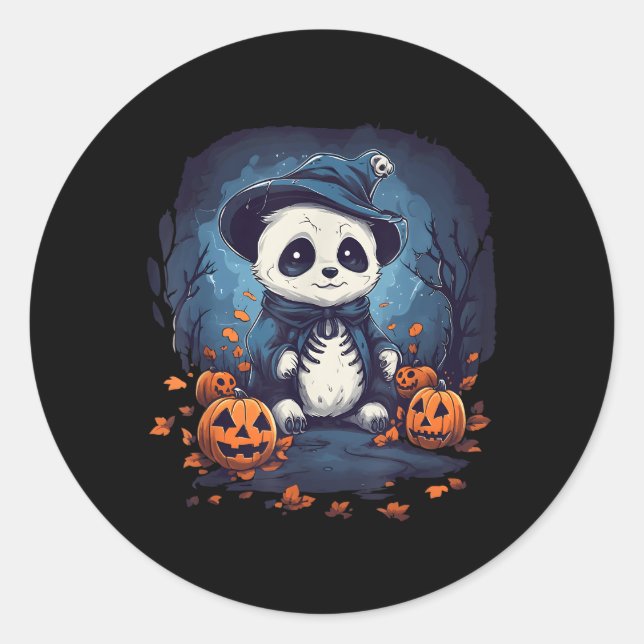 Panda Pumpkin Panda Halloween Runder Aufkleber (Vorderseite)