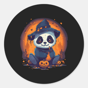 Panda Pumpkin Panda Halloween Runder Aufkleber