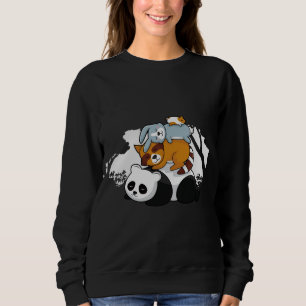 Panda Raccoon Rabbit Hamster Niedliche Schlaftiere Sweatshirt