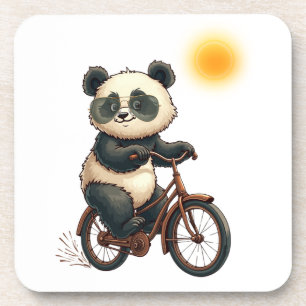 Panda-Radfahren Getränkeuntersetzer