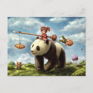 Panda Ride Postkarte
