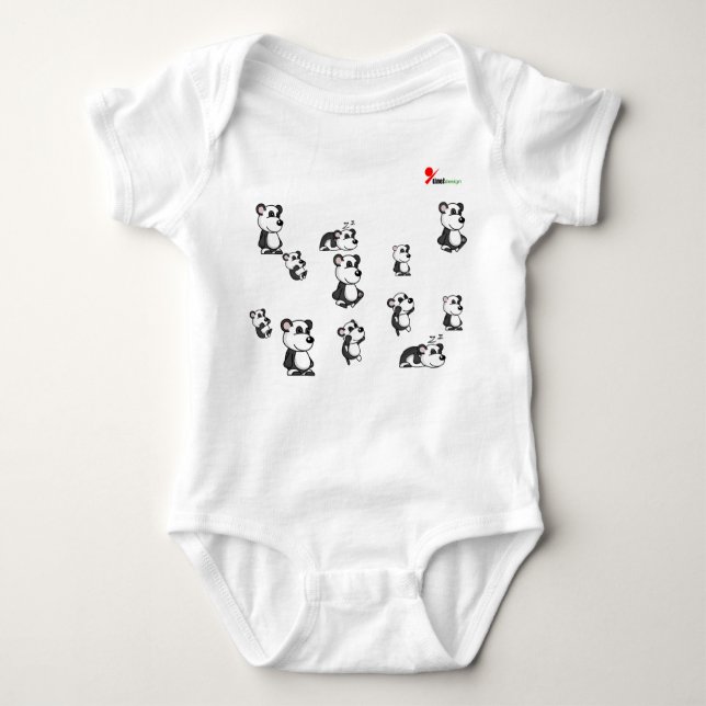 Panda-Rific Cuteness Baby Bodysuit Baby Strampler (Vorderseite)