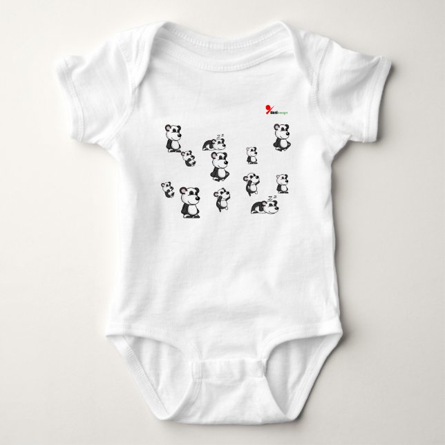 Panda-Rific Cuteness Baby Bodysuit Strampler (Vorderseite)
