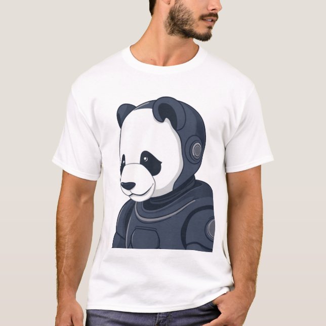 Panda Robot Illustration - Sci-Fi Graphic T - Shir T-Shirt (Vorderseite)