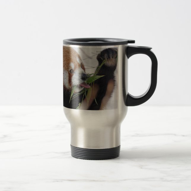 Panda-rote Tierausdruck niedlich Reisebecher (Rechts)