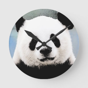 Panda Runde Wanduhr