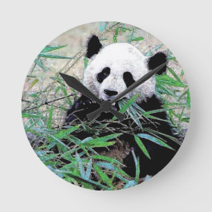 Panda Runde Wanduhr