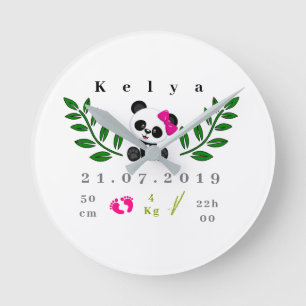 Panda Runde Wanduhr