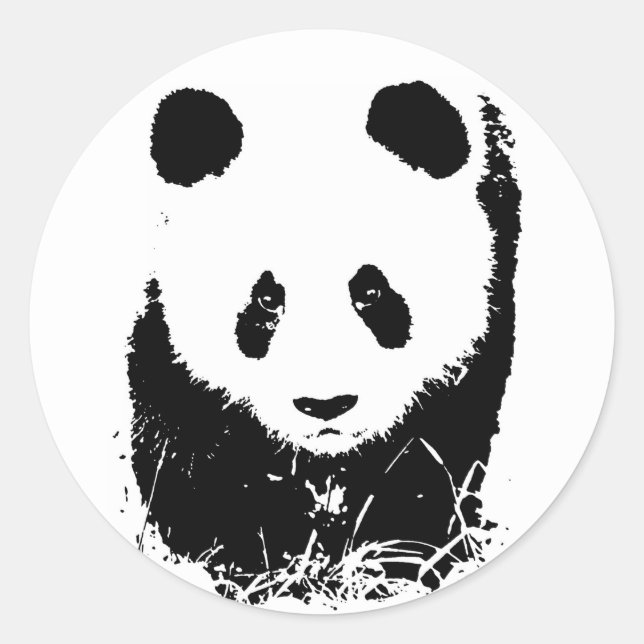 Panda Runder Aufkleber (Vorderseite)