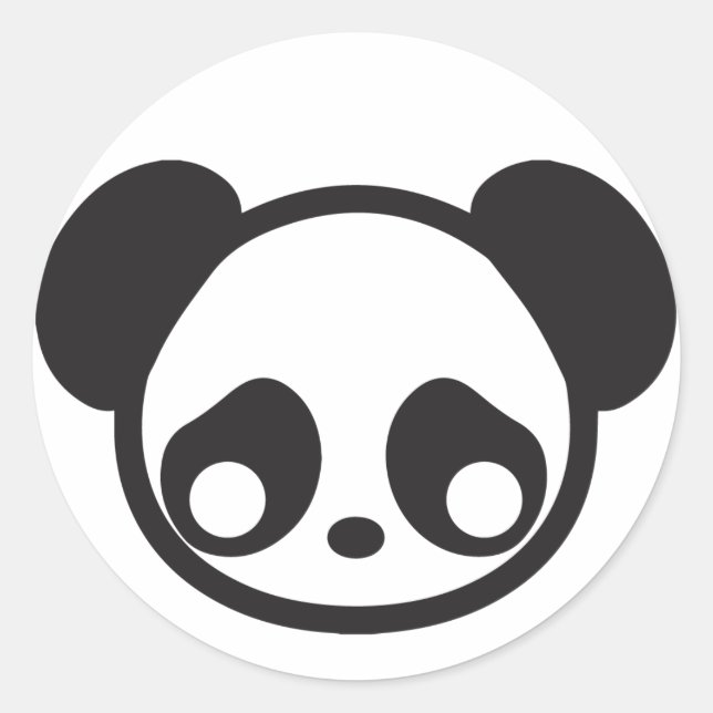 Panda Runder Aufkleber (Vorderseite)