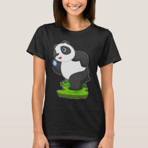 Panda Runner Stopwatch Running T-Shirt