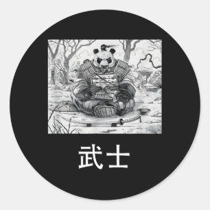 Panda Samurai Warrior Bear Runder Aufkleber