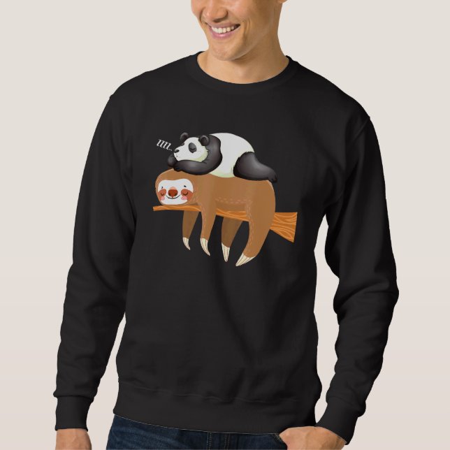 Panda schlafend auf der Schlampe-Design-Schlampe Sweatshirt (Vorderseite)
