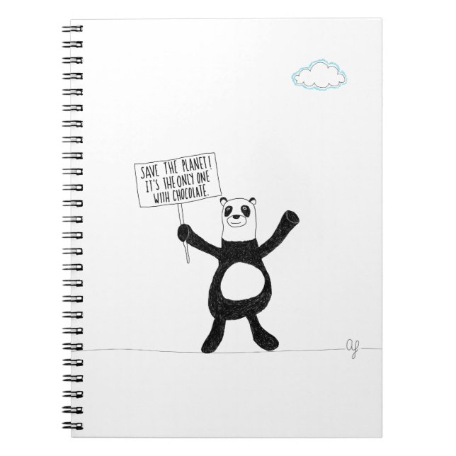 Panda-Schokolade Notizblock (Vorderseite)