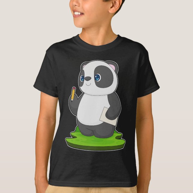Panda School Pencil Paper T-Shirt (Vorderseite)