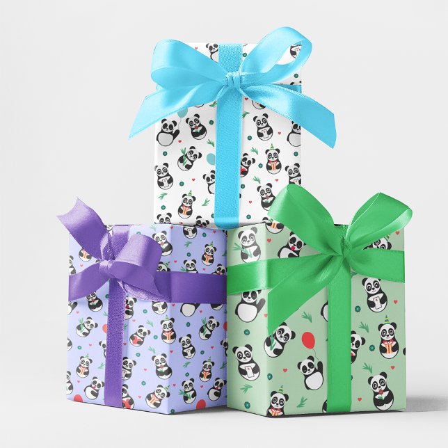 Panda Seamless Muster Trio Geschenkpapier Set (Von Creator hochgeladen)