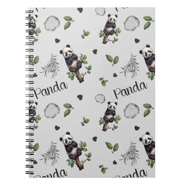Panda Seamless Pattern Baby Blanket Notizblock (Vorderseite)