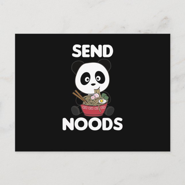 Panda Send Noods Ramen Niedlich Kawaii Noodle Postkarte (Vorderseite)