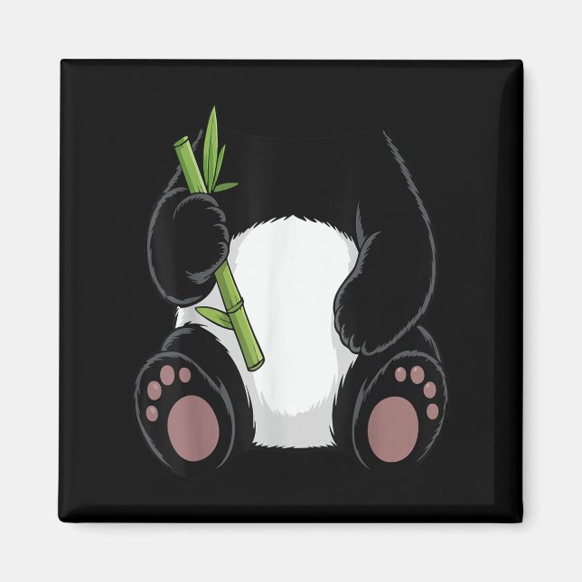 Panda Shirt Adult Kids Men Women Panda Bear Costum Magnet (Vorne)