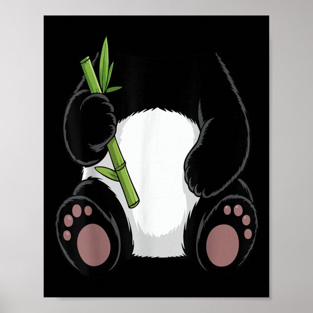 Panda Shirt Adult Kids Men Women Panda Bear Costum Poster (Vorne)