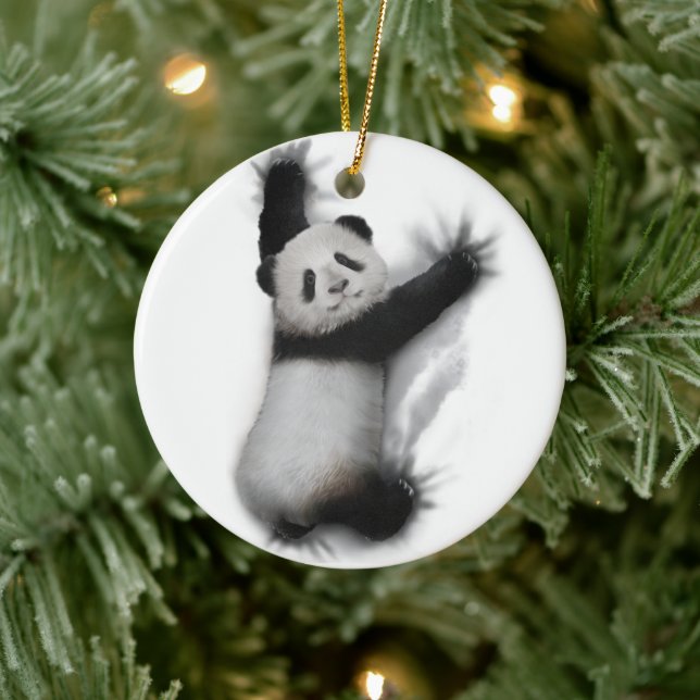 Panda Shirt Humour Graphic Animal T - Shirt Gesche Keramik Ornament (Baum)