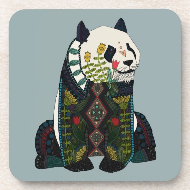 Panda silber untersetzer (Vorderseite)