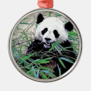 Panda Silbernes Ornament