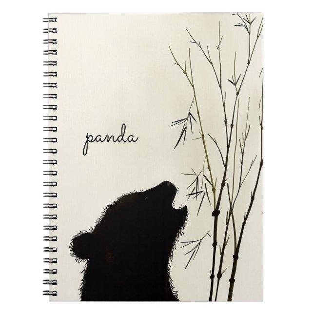 Panda-Silhouette Notizblock (Vorderseite)