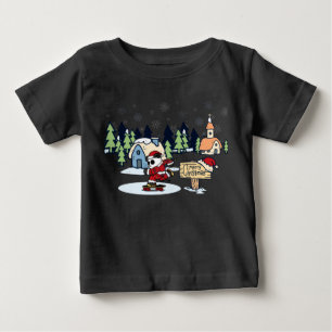 Panda Skateboarder Weihnachtsdesign Baby T-shirt