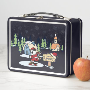Panda Skateboarder Weihnachtsdesign Metall Brotdose