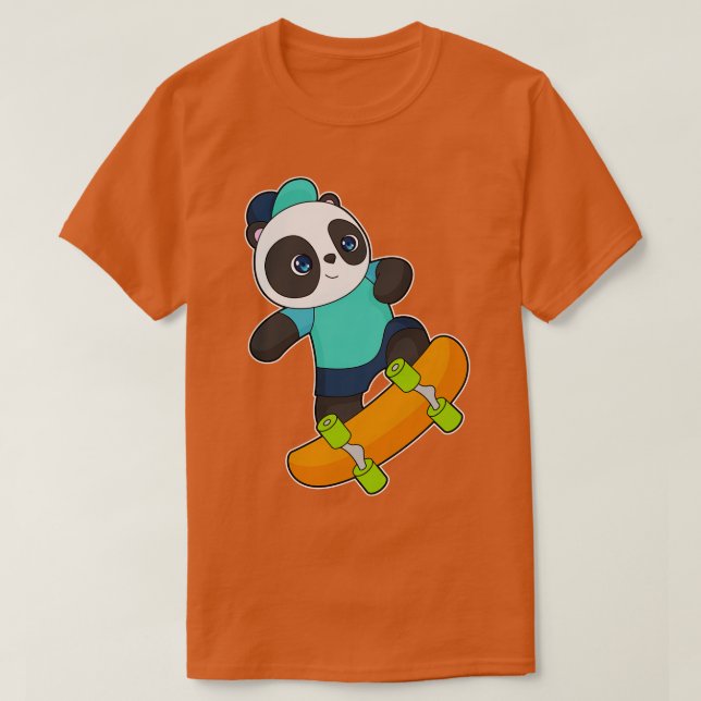 Panda Skater Skateboard 1 T-Shirt (Design vorne)