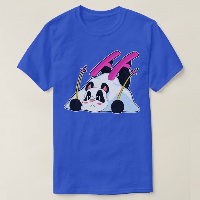 Panda Skier Ski T-Shirt (Design vorne)